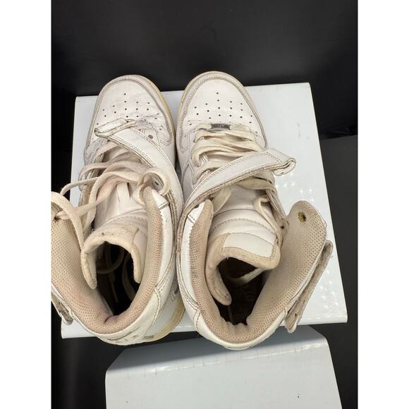 Nike Air Force 1 Hightop Sneakers - All White with White Swoosh - Size 8M main image 5